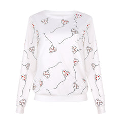 Q671 Women's Floral Print Long Sleeve T-Shirt (Summer)