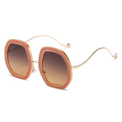 Casual Crystal Frame Broken Diamond Sunglasses