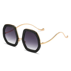 Casual Crystal Frame Broken Diamond Sunglasses