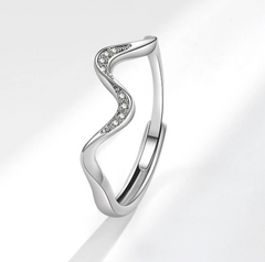 Water Wave Silver Ring in Fashion Design
