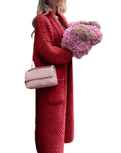 WOLFF Women's Long Cardigan Sweater (One Piece)