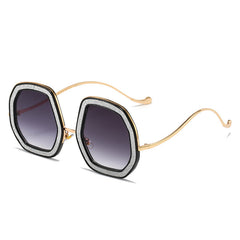 Casual Crystal Frame Broken Diamond Sunglasses