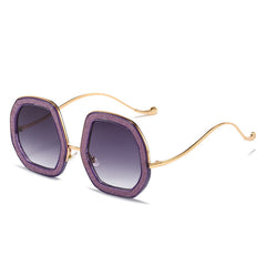 Casual Crystal Frame Broken Diamond Sunglasses