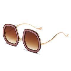Casual Crystal Frame Broken Diamond Sunglasses