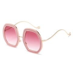 Casual Crystal Frame Broken Diamond Sunglasses