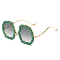 Casual Crystal Frame Broken Diamond Sunglasses