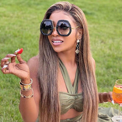 Casual Crystal Frame Broken Diamond Sunglasses