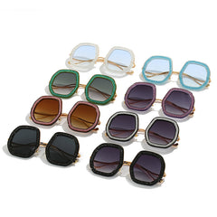 Casual Crystal Frame Broken Diamond Sunglasses